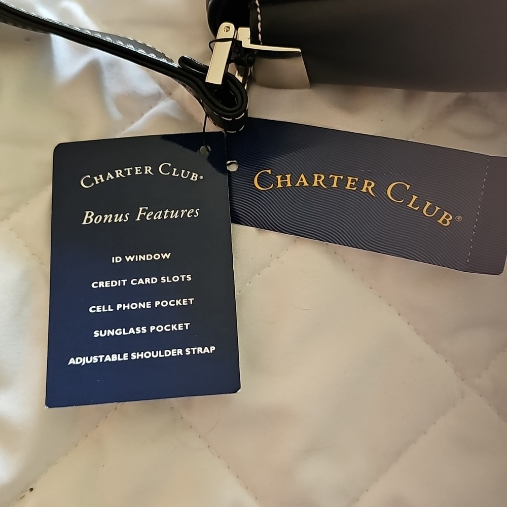 Charter Club Leather Crossbody Purse - Picture 3 of 11